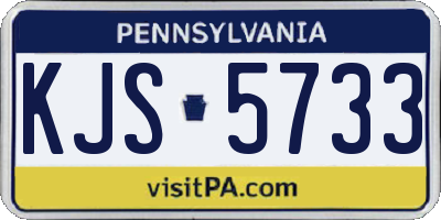 PA license plate KJS5733