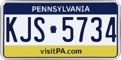 PA license plate KJS5734
