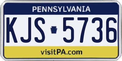 PA license plate KJS5736