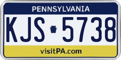 PA license plate KJS5738