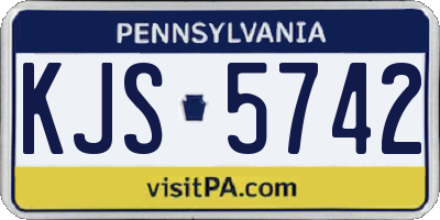 PA license plate KJS5742