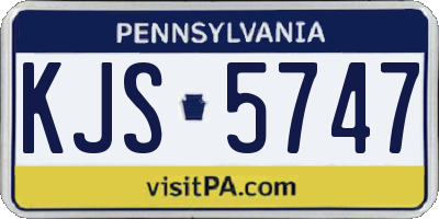 PA license plate KJS5747