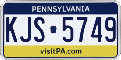 PA license plate KJS5749