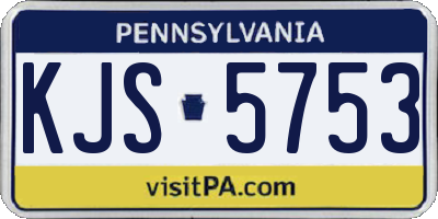 PA license plate KJS5753
