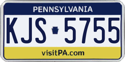 PA license plate KJS5755