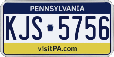 PA license plate KJS5756