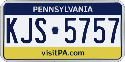 PA license plate KJS5757