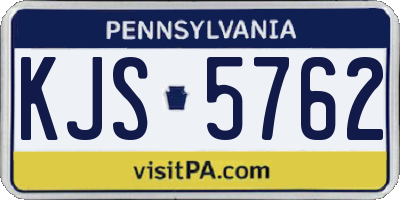 PA license plate KJS5762