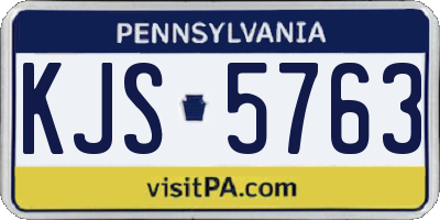 PA license plate KJS5763