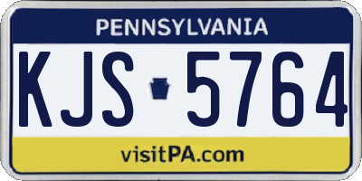 PA license plate KJS5764