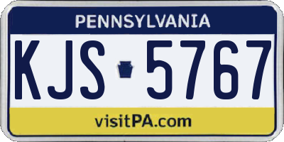 PA license plate KJS5767