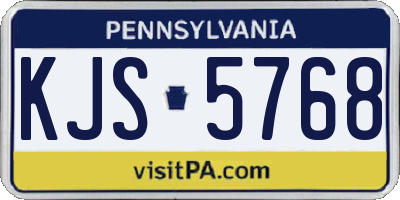 PA license plate KJS5768