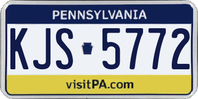 PA license plate KJS5772