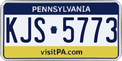 PA license plate KJS5773