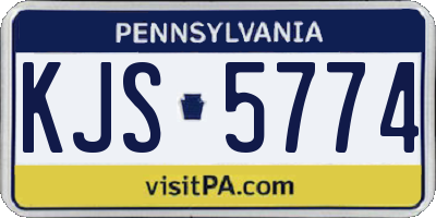 PA license plate KJS5774