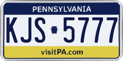 PA license plate KJS5777