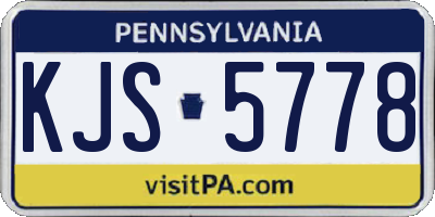 PA license plate KJS5778