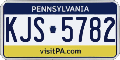 PA license plate KJS5782