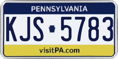 PA license plate KJS5783