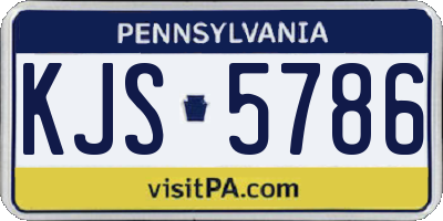 PA license plate KJS5786