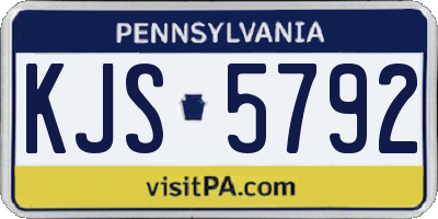 PA license plate KJS5792