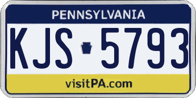 PA license plate KJS5793
