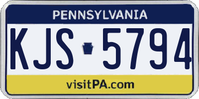 PA license plate KJS5794