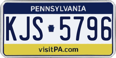 PA license plate KJS5796