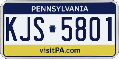 PA license plate KJS5801