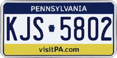 PA license plate KJS5802