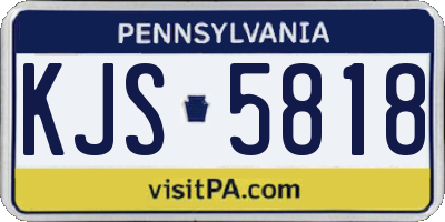 PA license plate KJS5818