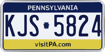 PA license plate KJS5824
