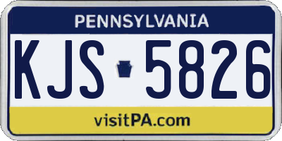 PA license plate KJS5826
