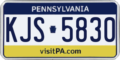 PA license plate KJS5830