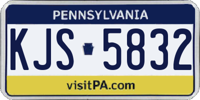 PA license plate KJS5832