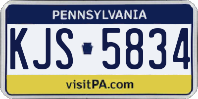 PA license plate KJS5834