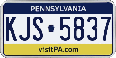 PA license plate KJS5837