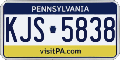 PA license plate KJS5838