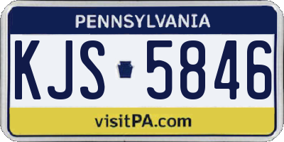 PA license plate KJS5846