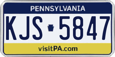 PA license plate KJS5847