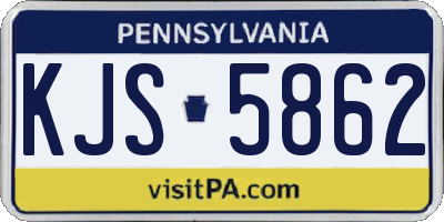 PA license plate KJS5862