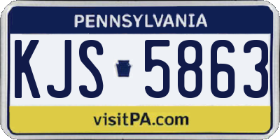 PA license plate KJS5863