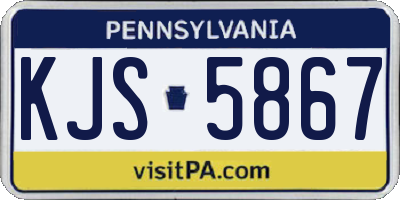 PA license plate KJS5867
