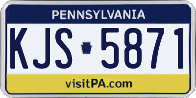 PA license plate KJS5871