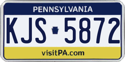 PA license plate KJS5872