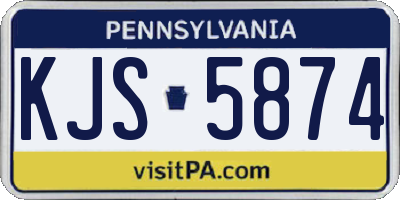 PA license plate KJS5874