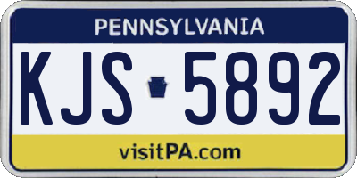PA license plate KJS5892