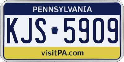 PA license plate KJS5909
