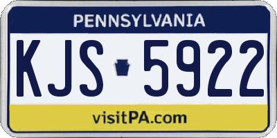 PA license plate KJS5922