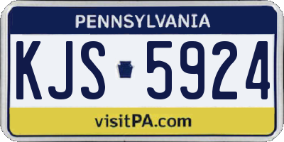 PA license plate KJS5924